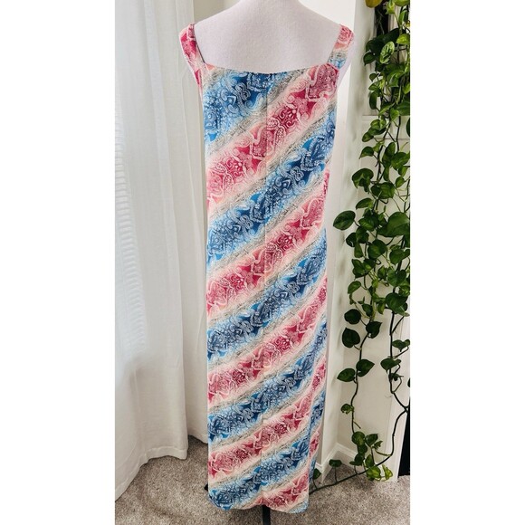 Mlle Gabrielle Blue & Pink Floral Soft Flowy Boho Maxi Dress - Plus Size 18 - Picture 6 of 8